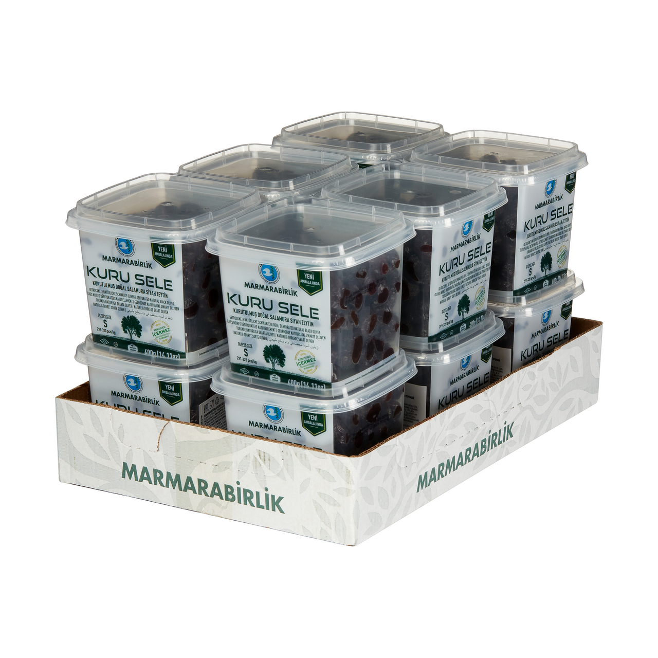 Оливки вяленые Marmarabirlik S натуральные черные с косточкой, 400г