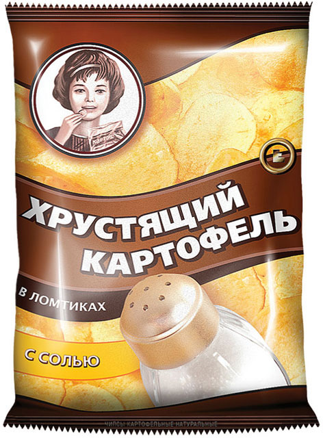 Чипсы Хрустящий картофель в ломтиках с солью, 70г