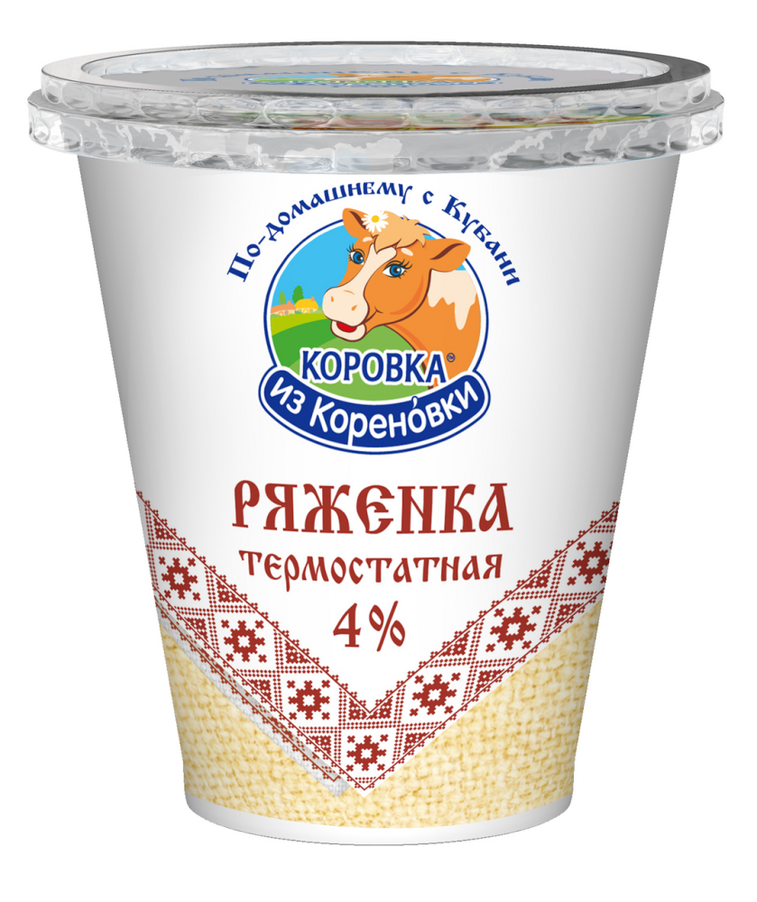 Ряженка Коровка из Кореновки термостатная 4%, 300г