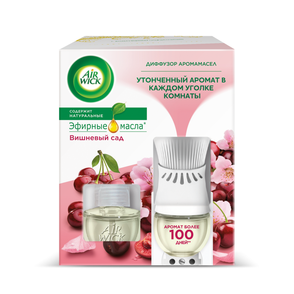 Аромадиффузор автоматический Airwick Вишневый сад со сменным флаконом 19 мл Аромадиффузор автоматический Airwick Вишневый сад со сменным флаконом 19 мл