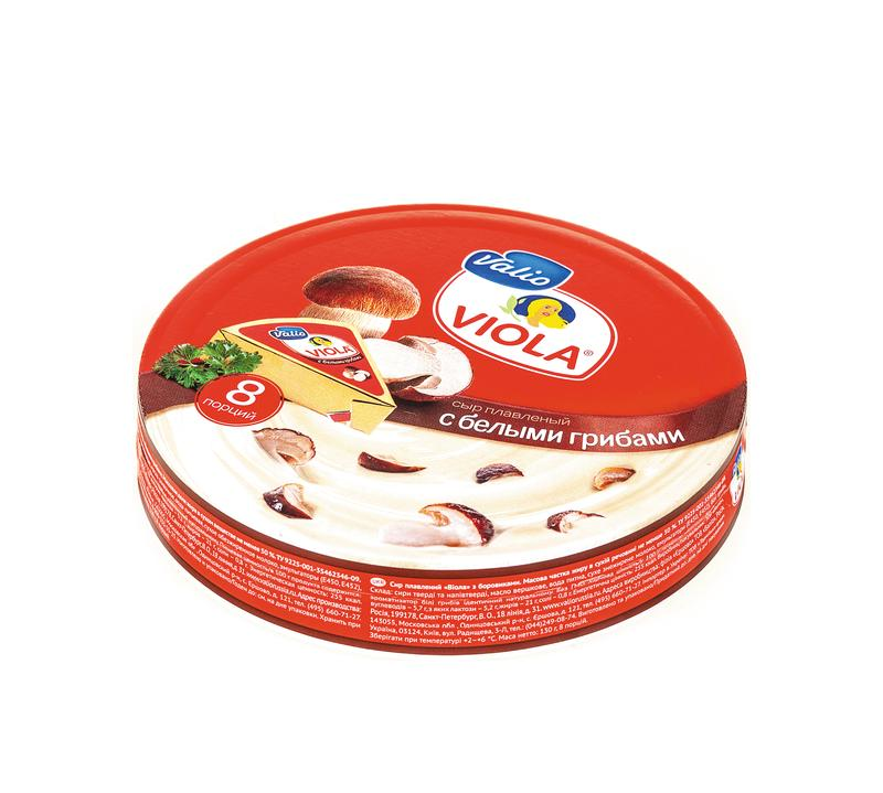 Сыр плавленый Valio Viola С белыми грибами 8 порций 45% 130 г