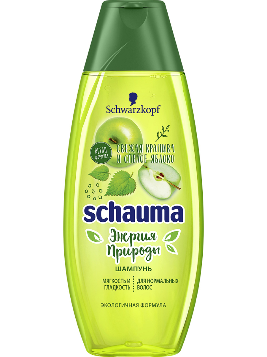 Шампунь Schauma Энергия Природы Свежая Крапива и Зеленое яблоко для нормальных волос 400мл