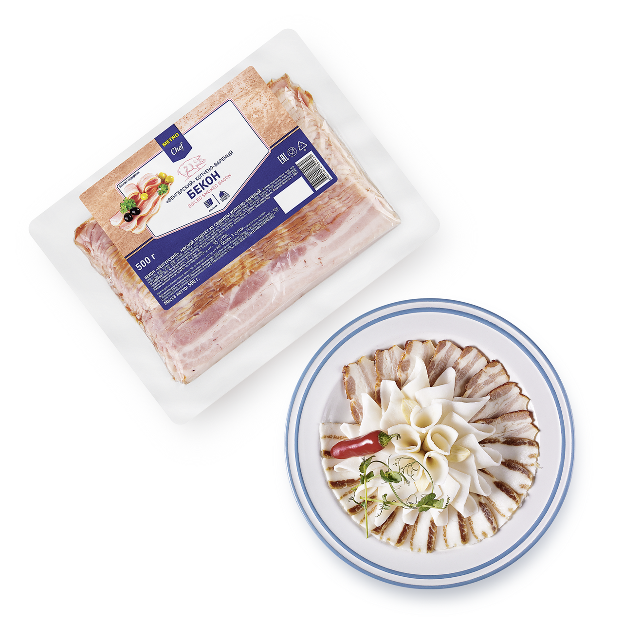 Бекон копчено-вареный METRO CHEF Венгерский, 500 г