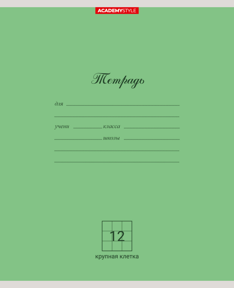 Тетрадь Academy Style крупная клетка А5 12 листов, 10шт