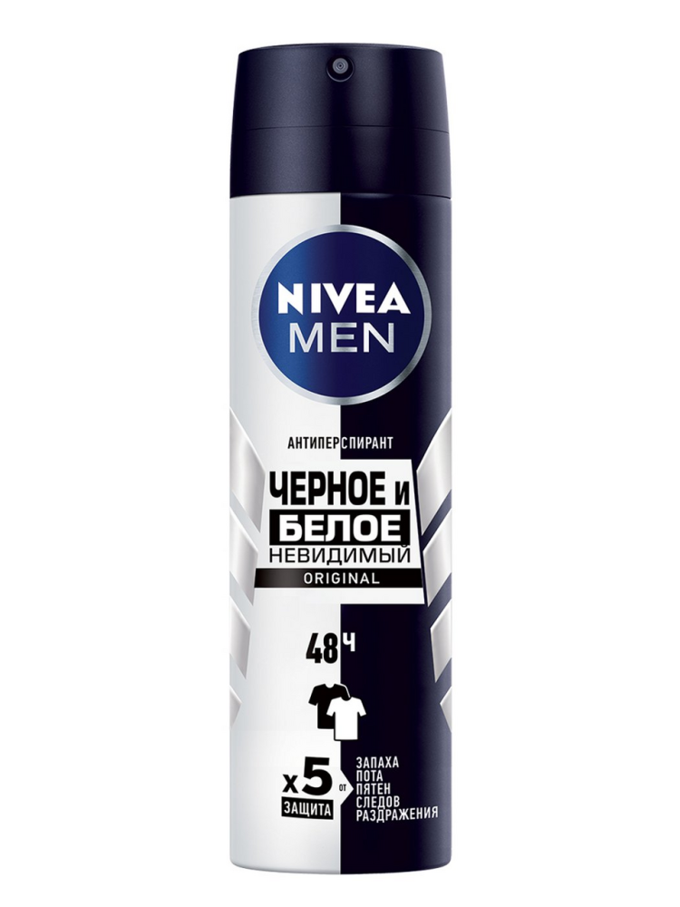 Дезодорант-антиперспирант Nivea Men Черное и Белое Невидимый Original спрей 150 мл