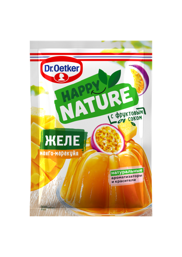 Желе Dr.Oetker Happy Nature с фруктовым соком манго и маракуйи, 41г