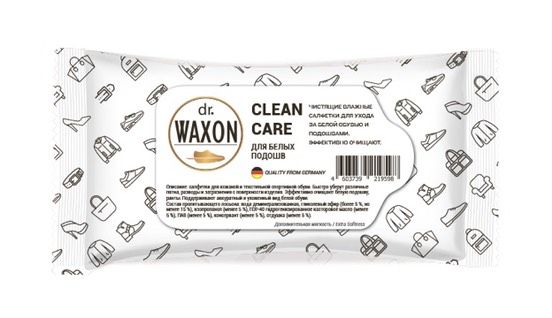 Влажные салфетки Dr. Waxon очищающие для белых подошв 15 шт