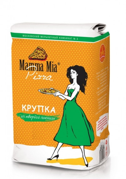 Мука Mamma Mia Pizza из твердой пшеницы крупка высший сорт 5 кг