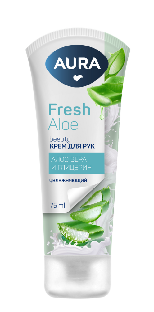 Крем для рук Aura Beauty увлажняющий алоэ вера-глицерин, 75мл