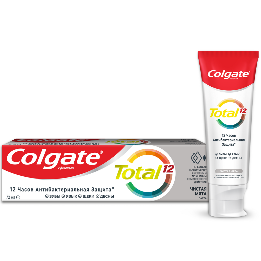 Зубная паста Colgate Total 12 Чистая мята комплексная антибактериальная 75 мл