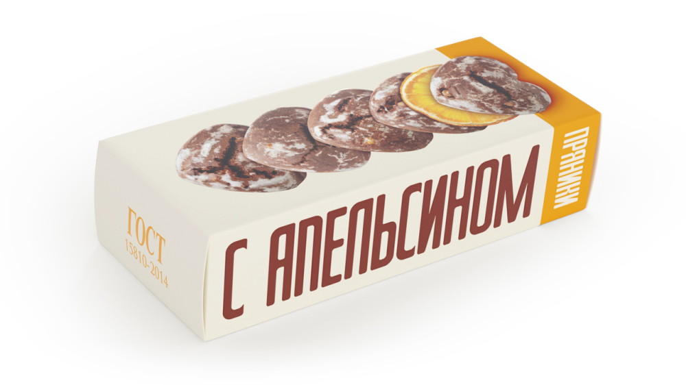 Пряники шоколадные Полет с кусочками апельсина 250 г