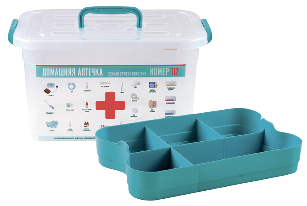 Контейнер Полимербыт для аптечки с вкладышем Домашний доктор 310x200x180 6.5 л