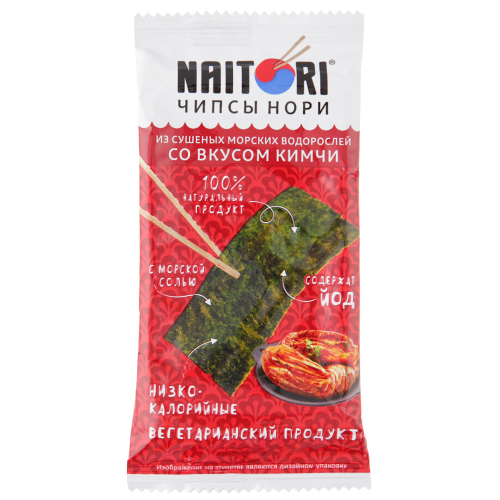 Чипсы нори Naitori со вкусом кимчи, 3г