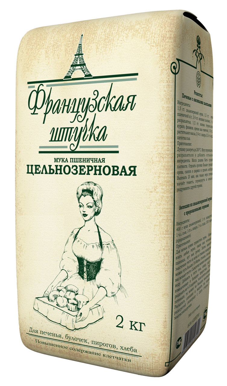 Мука Французская штучка пшеничная цельнозерновая 2 кг купить недорого с ...
