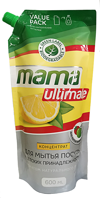 Концентрат для мытья посуды и детских принадлежностей Mamaultimate Лимон 600 мл