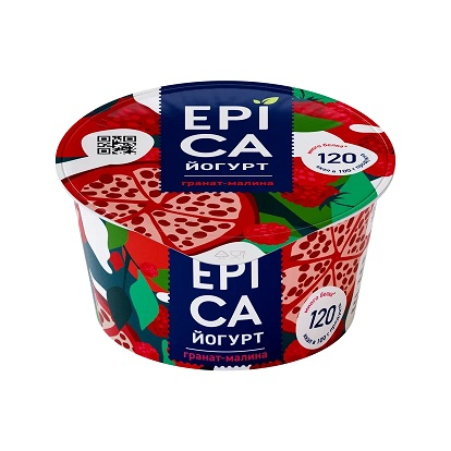 Йогурт Epica с гранатом и малиной 4,8% 130г Йогурт Epica с гранатом и малиной 4,8% 130г