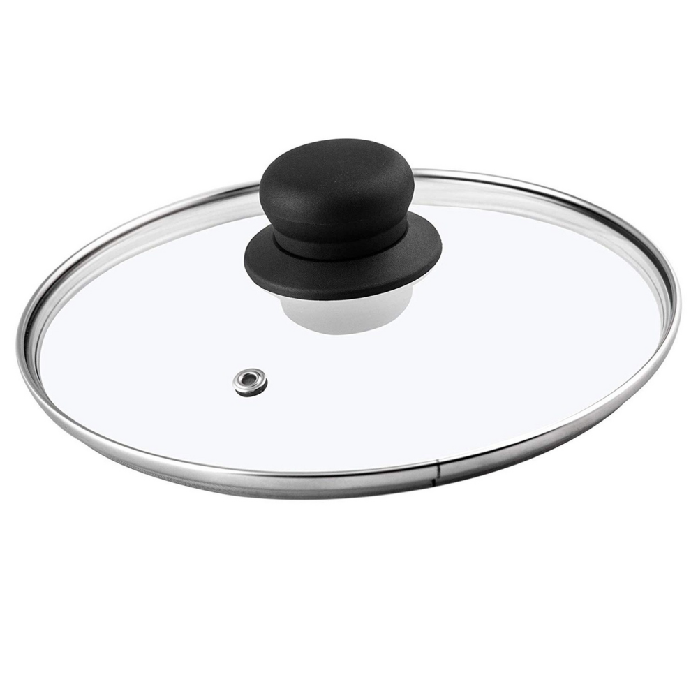 Крышка стеклянная с металлическим ободком 20 см