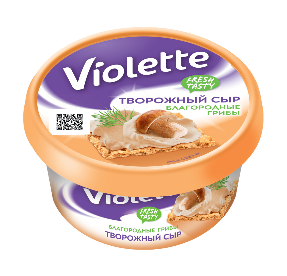 Сыр творожный Violette \"Благородные грибы\", 140г