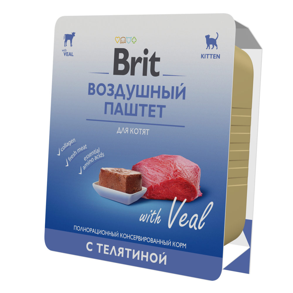 Паштет Brit воздушный для котят телятина, 100г