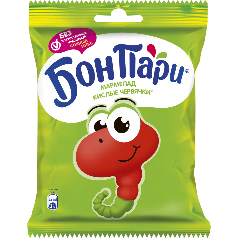 Мармелад Бон Пари кислые червячки, 75г