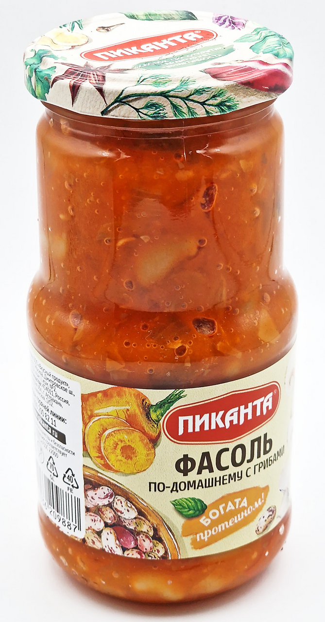 Фасоль Пиканта По-домашнему с грибами, 470г