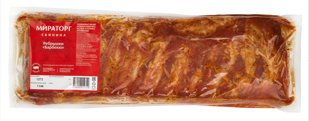 Ребрышки барбекю Мираторг охлажденные