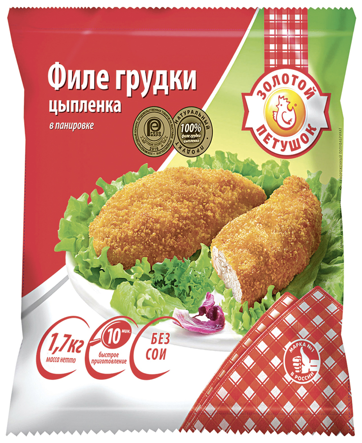 Филе грудки цыпленка Золотой Петушок в панировке 1,7кг