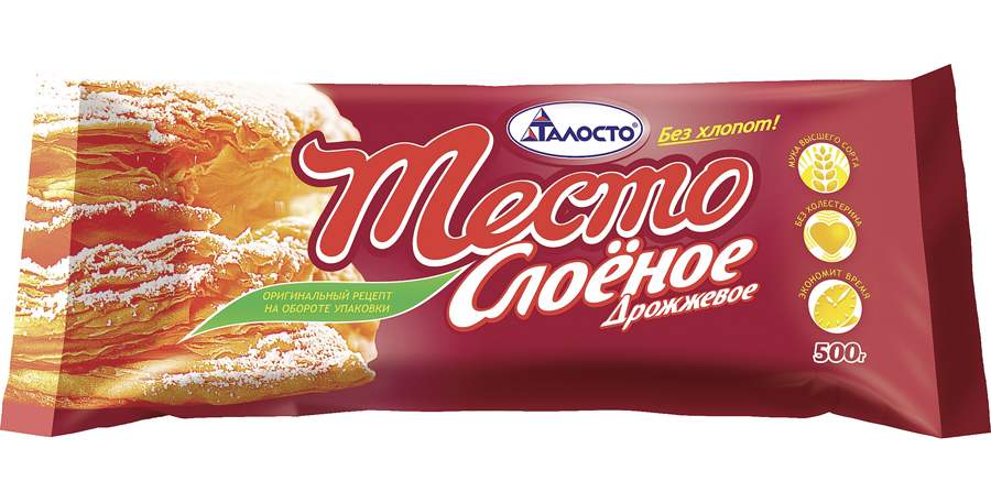 Тесто Морозко слоеное дрожжевое, 500г