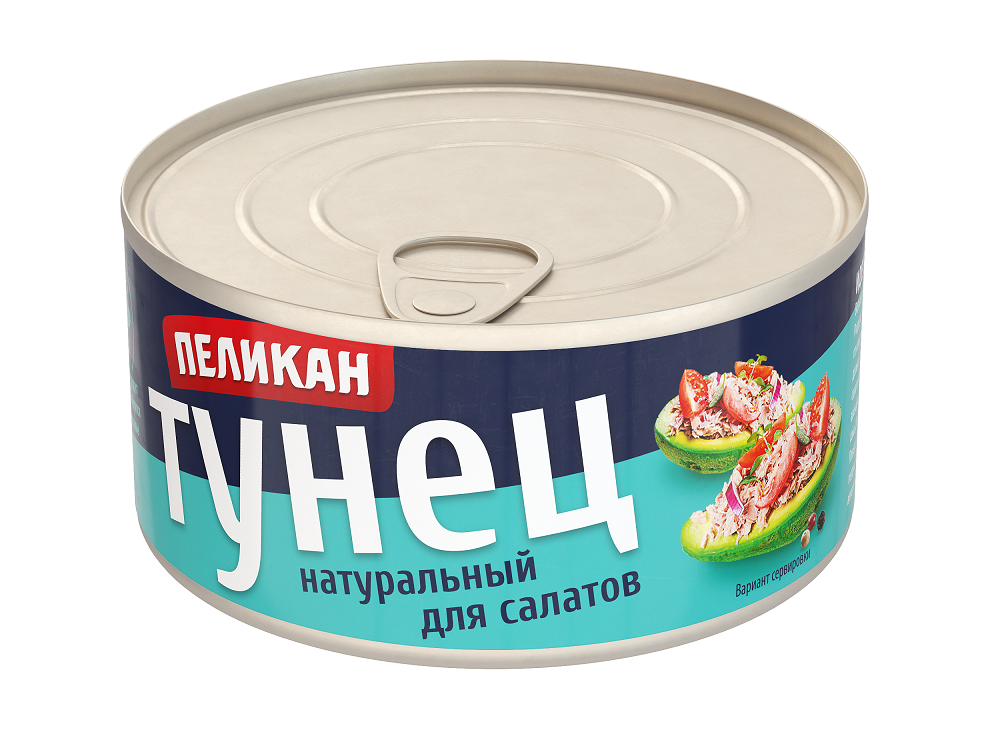 Тунец Пеликан в собственном соку для салатов, 185г