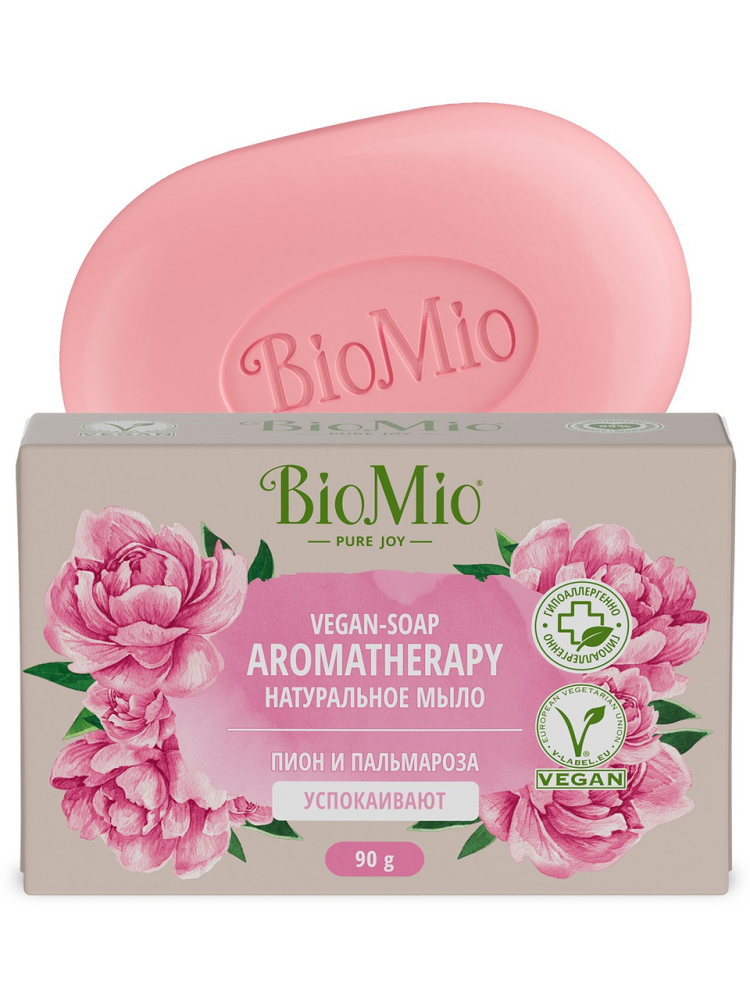 Мыло BioMio пион и пальмароза, 90г Мыло BioMio пион и пальмароза, 90г