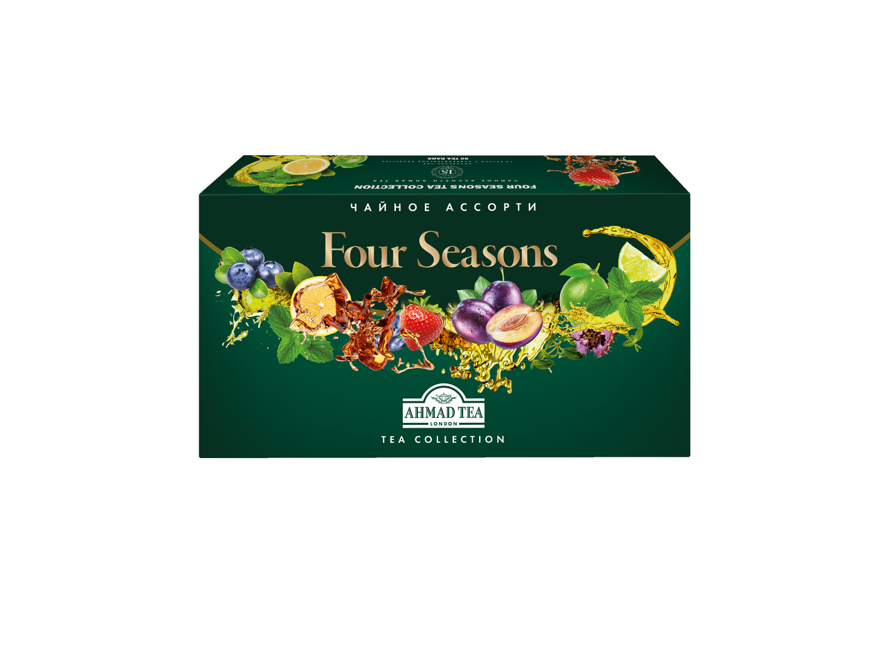 Набор чая ассорти Ahmad Tea Four Season's Tea Collection 15 вкусов в пакетиках 1,8 г х 90 шт