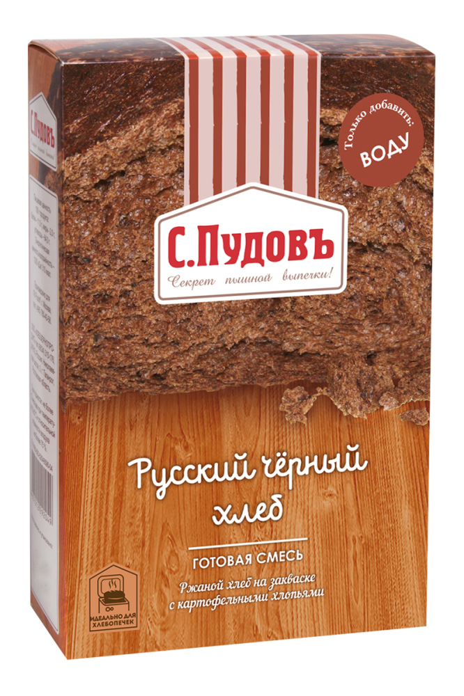 Смесь для выпечки С.Пудовъ Русский черный хлеб, 500г