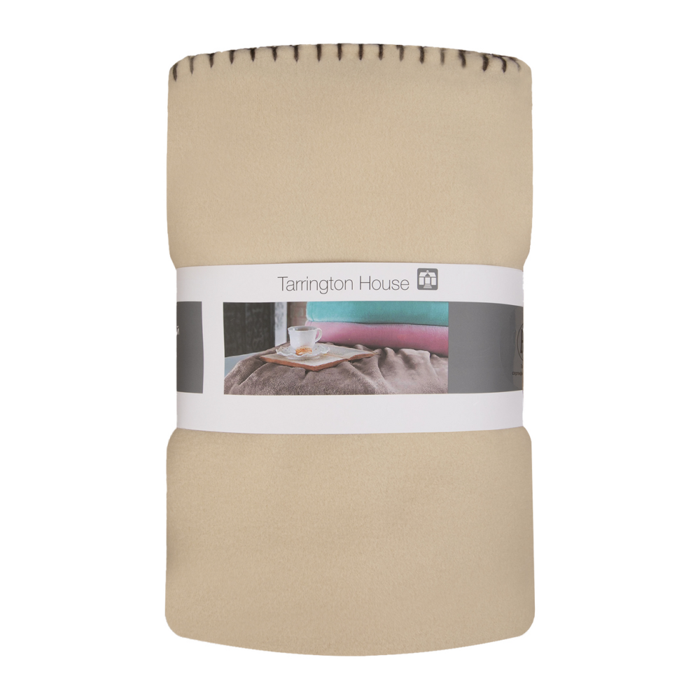 Tarrington House Плед флисовый бежевый, 130 х 170см