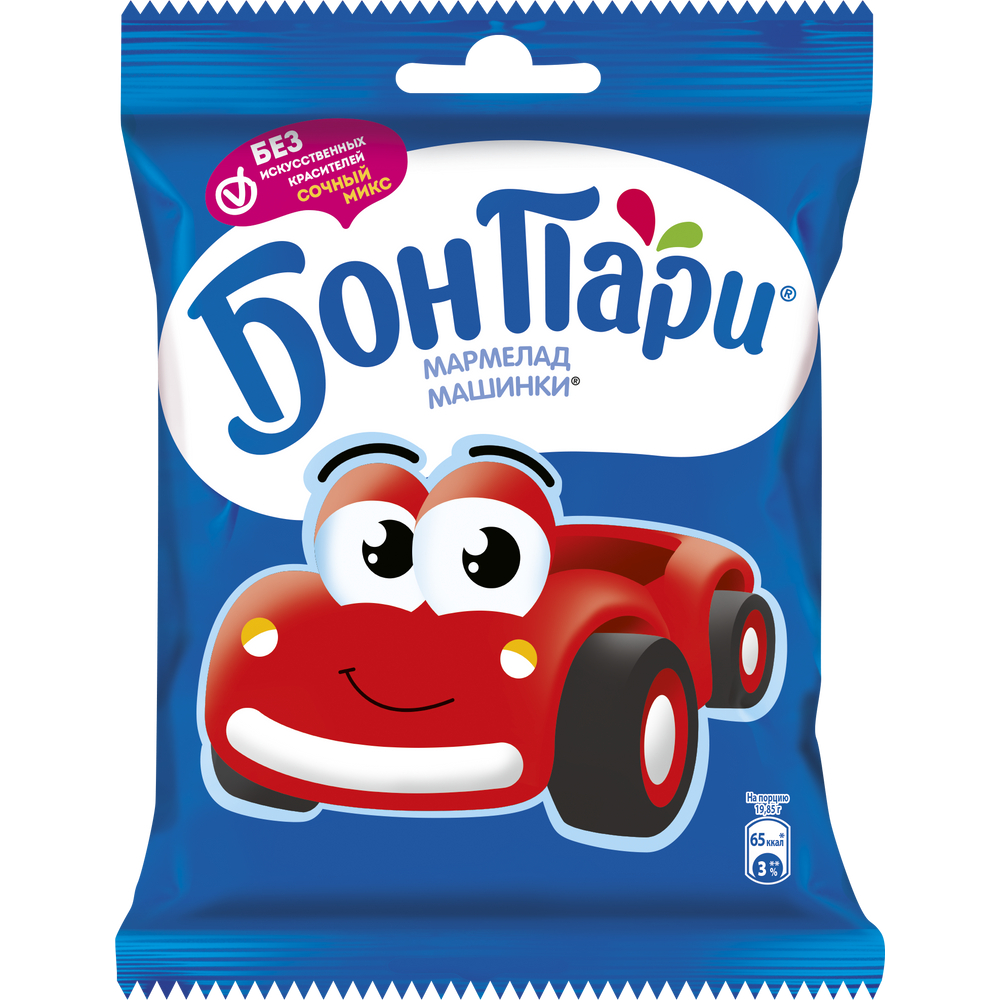 Мармелад Бон Пари жевательный Машинки со вкусом фруктов 75г