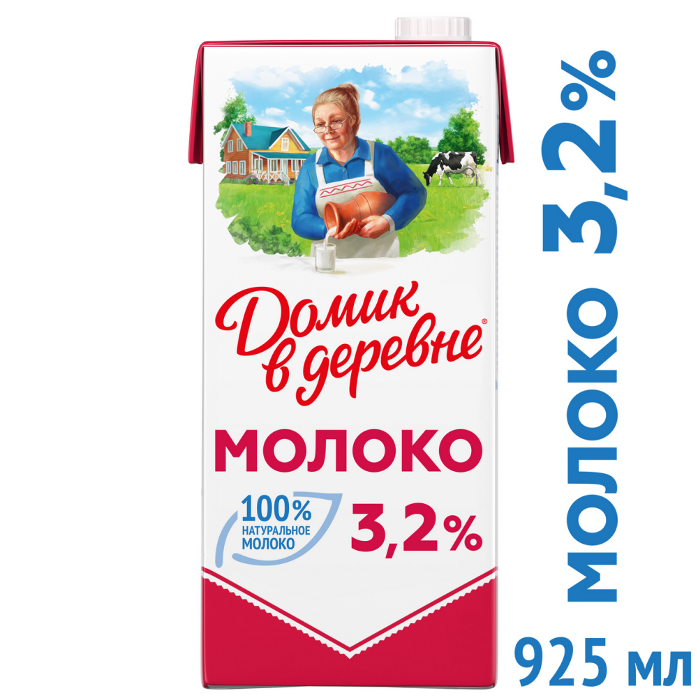 Молоко Домик в деревне ультрапастеризованное 3.2% 950 г