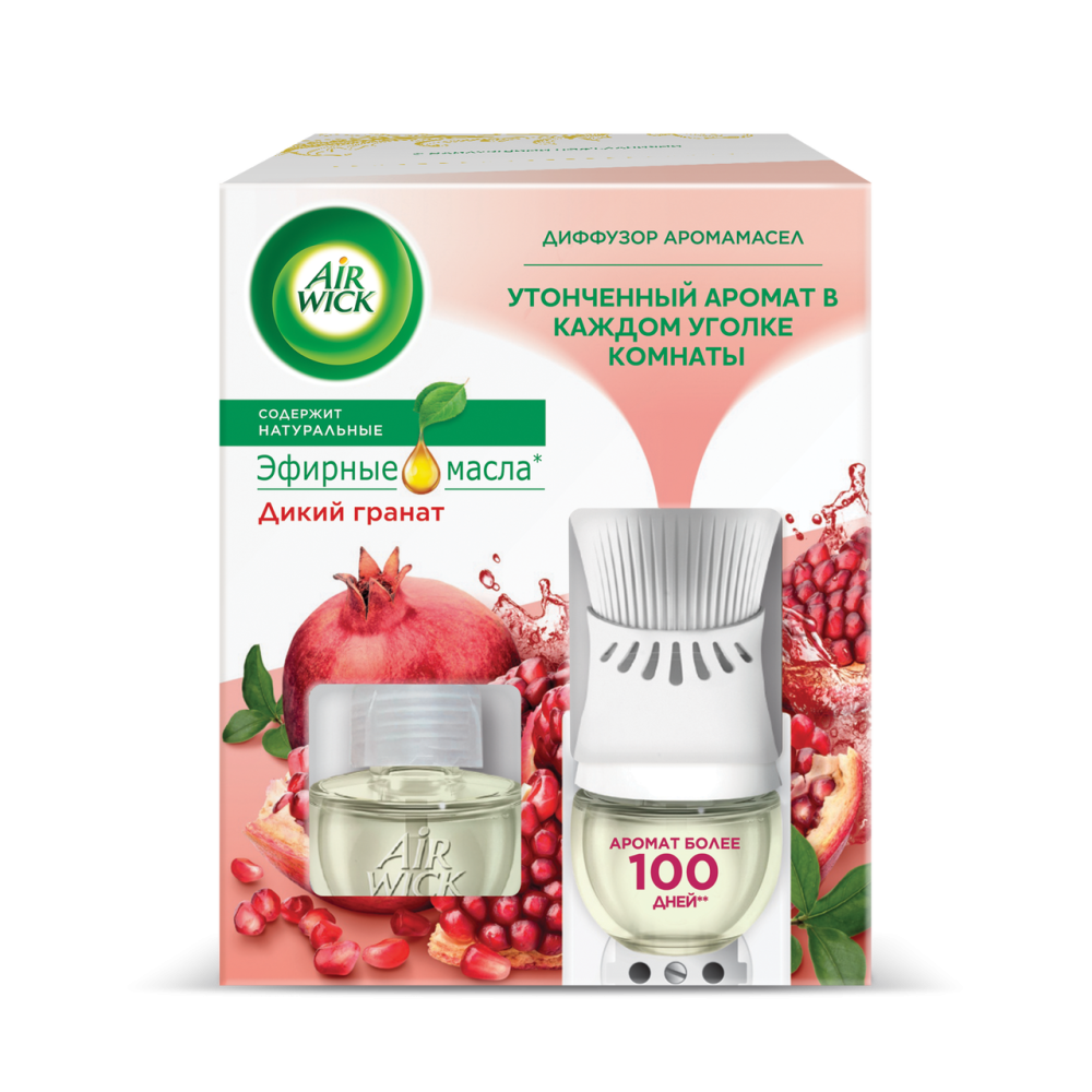 Аромадиффузор автоматический Airwick Дикий гранат со сменным флаконом 19 мл