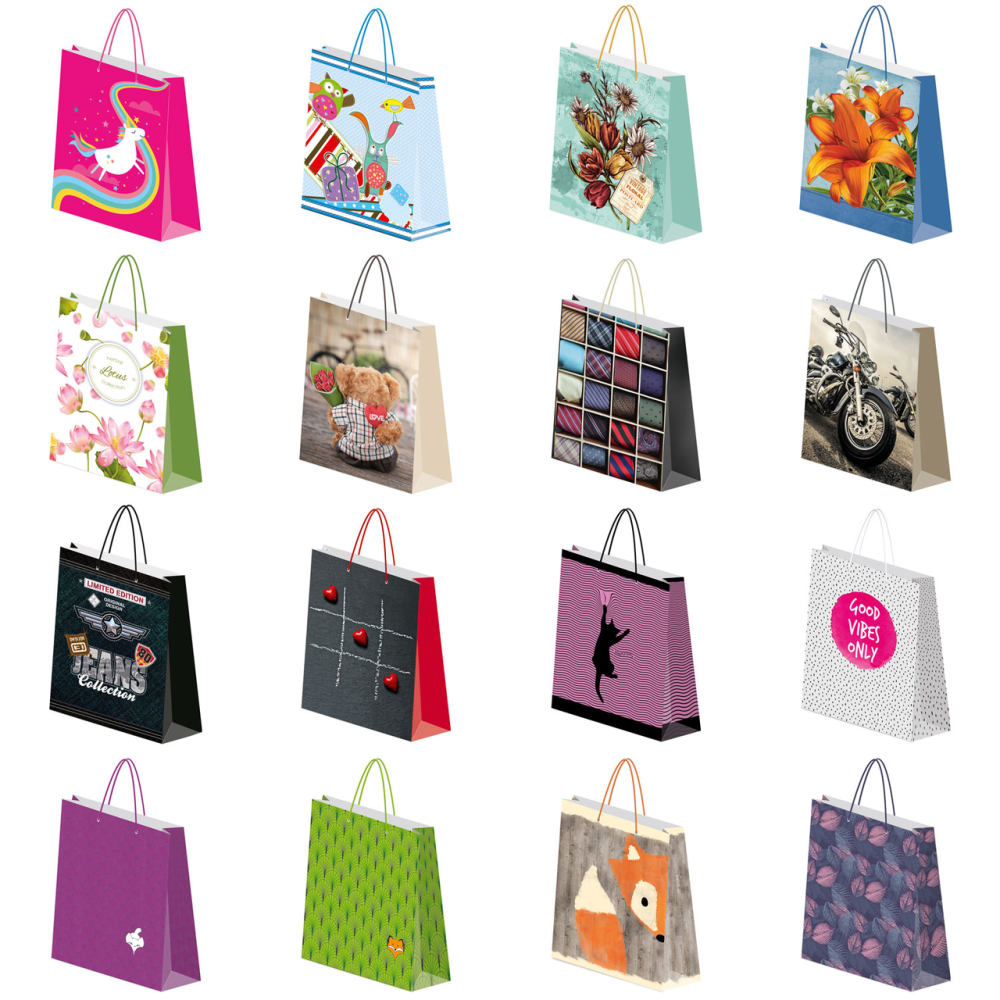 Пакет бумажный подарочный Regalissimi 28*34*9см, в асс.