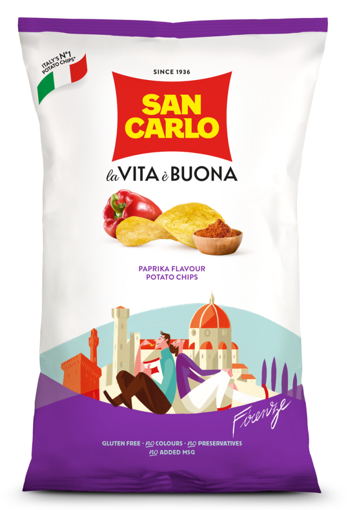 Чипсы картофельные San Carlo \"Piu Gusto\" со вкусом паприки, 150г