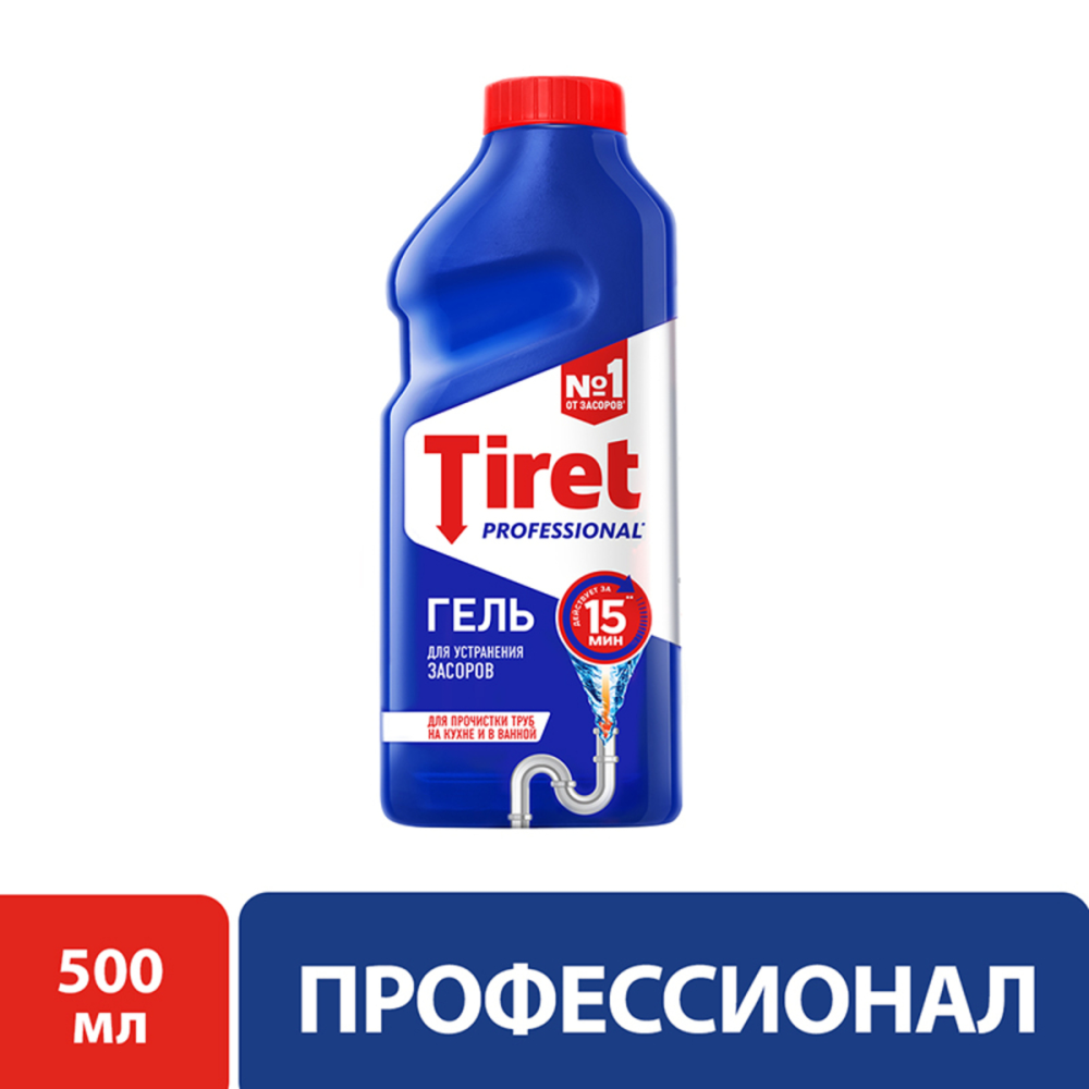 Гель для устранения засоров Tiret Профессионал 500 мл Гель для устранения засоров Tiret Профессионал 500 мл
