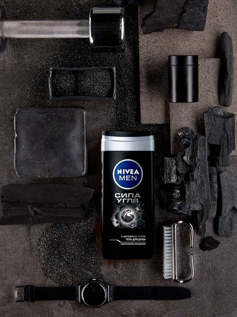 Гель для душа Nivea \"Сила угля\" мужской, 250мл