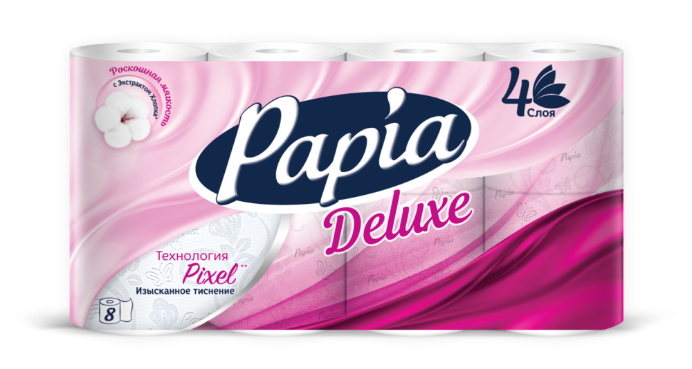 Туалетная бумага Papia Deluxe 8 шт Туалетная бумага Papia Deluxe 8 шт