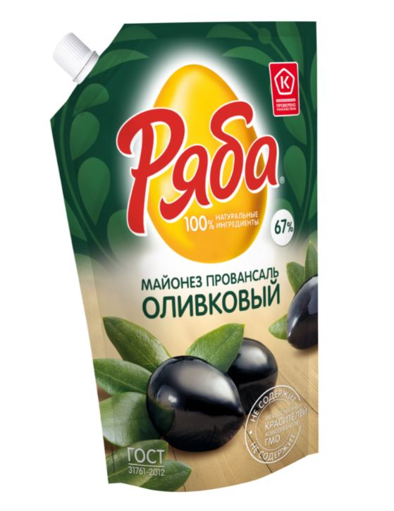 Майонез Ряба оливковый 67%, 670мл