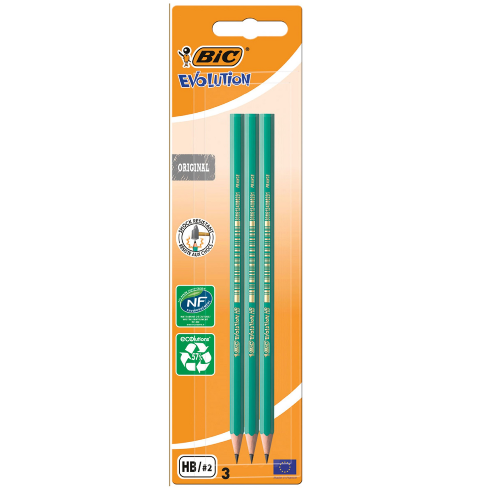 Карандаши чернографитные BIC Evolution, 3шт