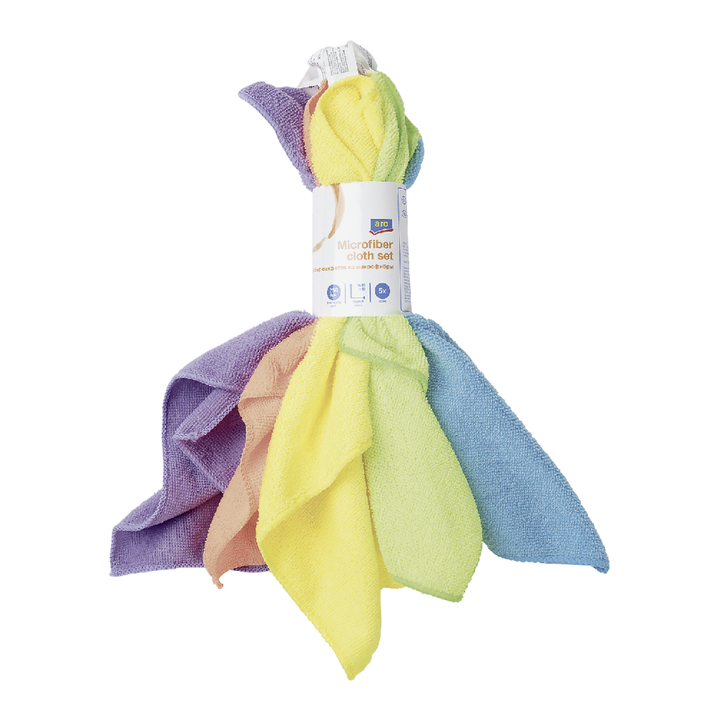 Салфетки ARO для уборки, микрофибра, упаковка 5 шт