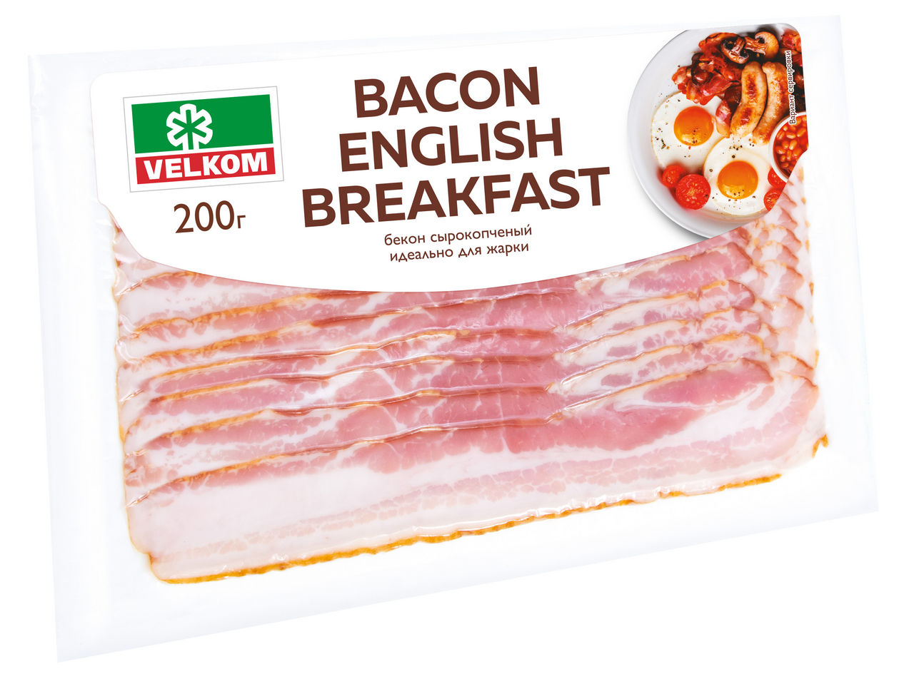 Бекон Велком English Breakfast сырокопченый, 200г