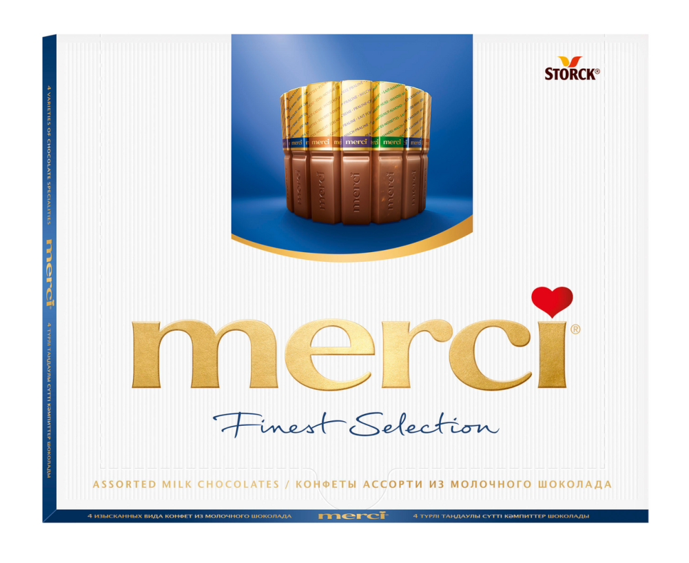 Шоколадный набор Merci Ассорти 4 вида шоколада 250г