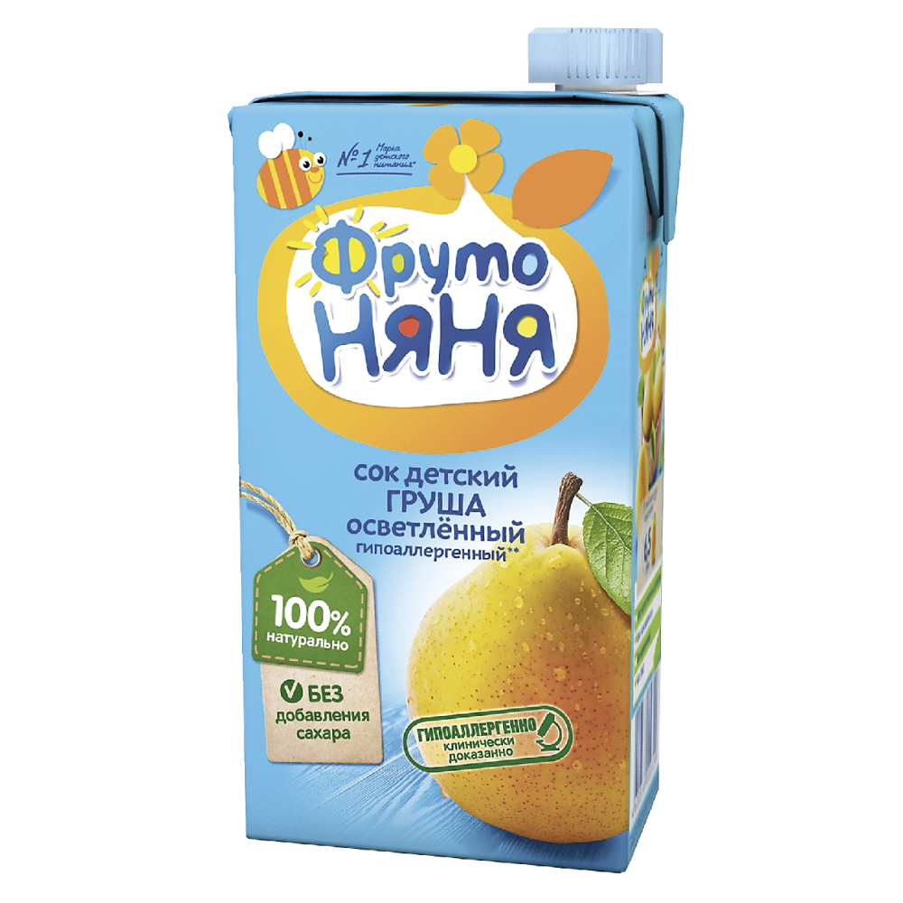 Сок ФрутоНяня груша осветленный для детей с 3-х лет, 0,5л