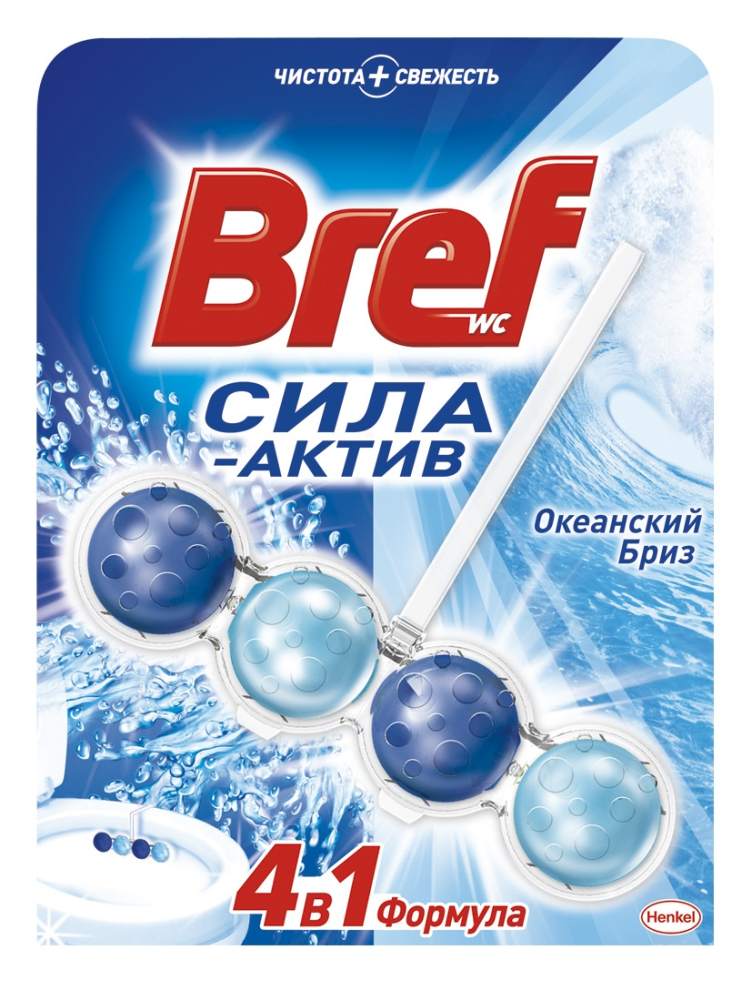 Средство для унитаза Bref Сила-актив Океанский бриз формула 4 в 1 51 г Средство для унитаза Bref Сила-актив Океанский бриз формула 4 в 1 51 г