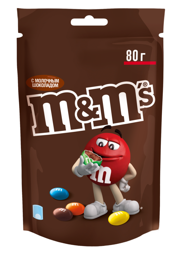 Драже M&M's с молочным шоколадом, 80г
