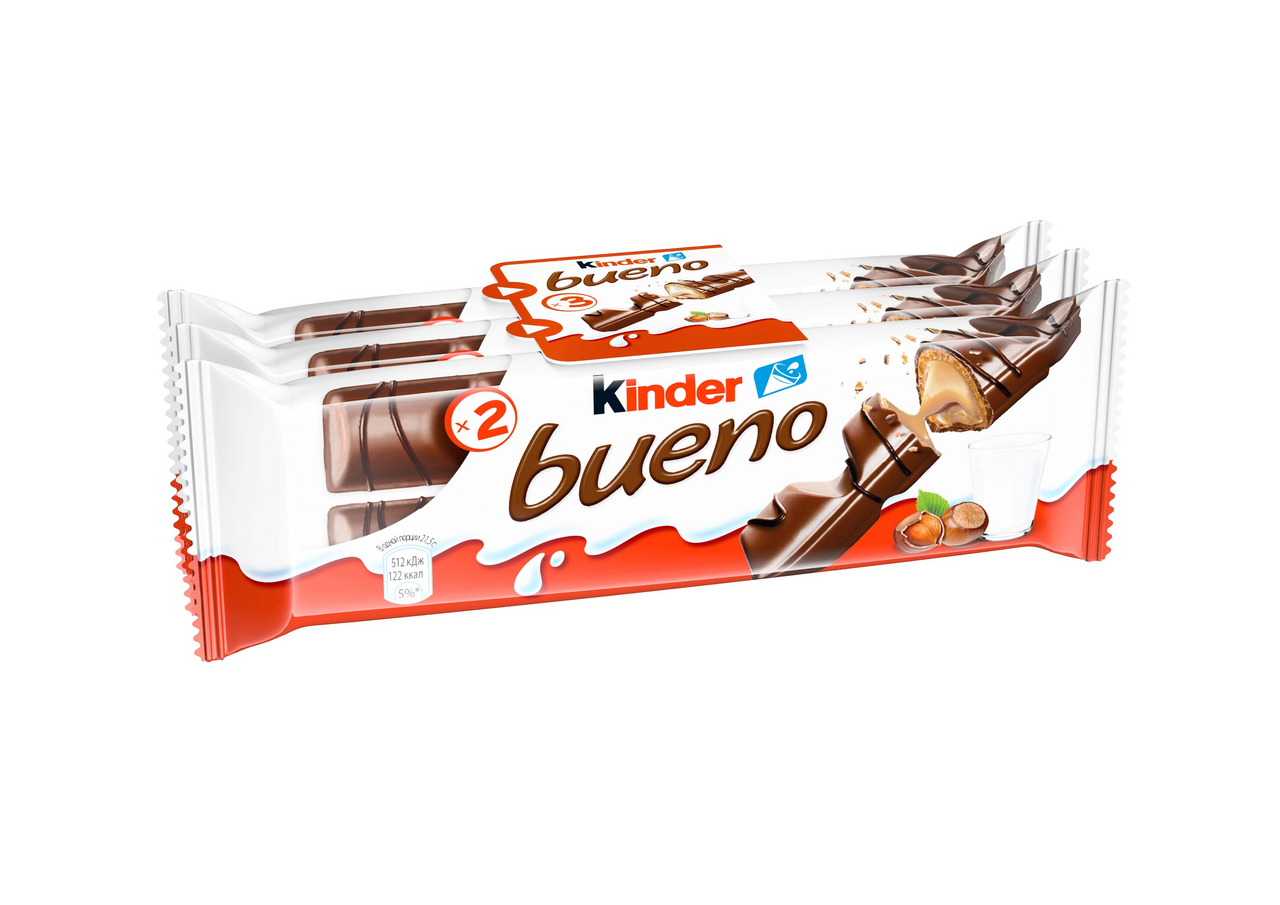 Вафли Kinder Bueno с молочно-ореховой начинкой 3 штуки по 43 г